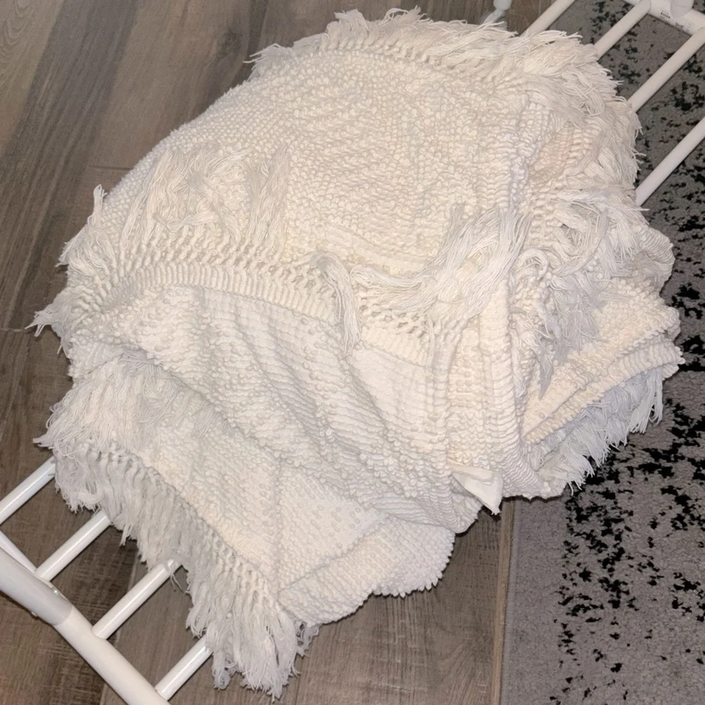 Vintage White Chenille Hobnail/tufts bedspread